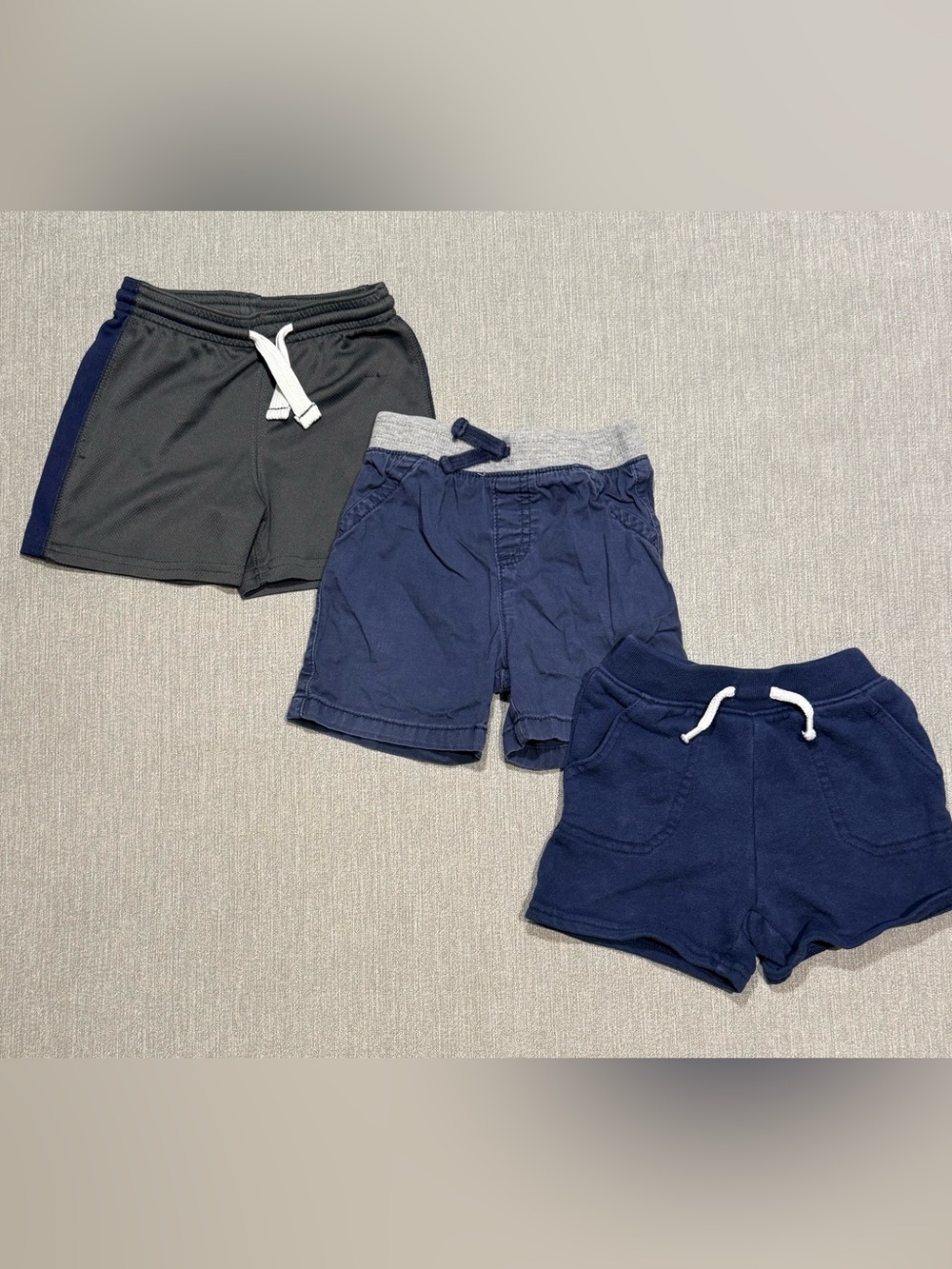 Carter's Navy & Charcoal Everyday Drawstring Shorts Set